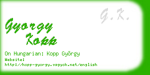 gyorgy kopp business card